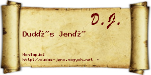 Dudás Jenő névjegykártya